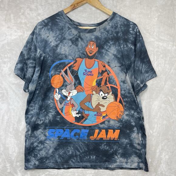 Vtg Lebron X Space Jam Men's L Basketball Ty Dye T Shirt Loony Tunes 90s Y2K - Picture 5 of 10